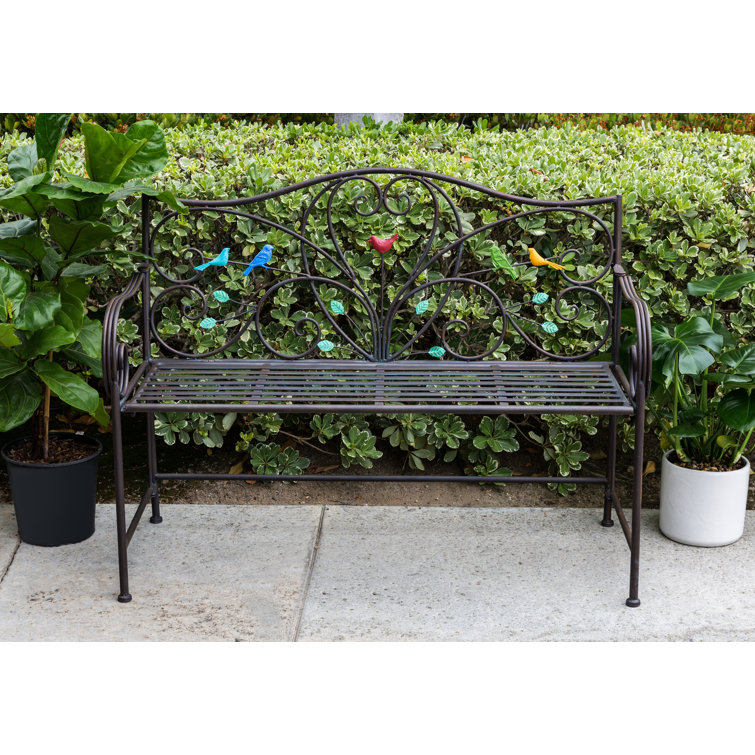 HomeView Design Outdoor Iron Garden Bench Wayfair Canada   Iron Garden Bench 